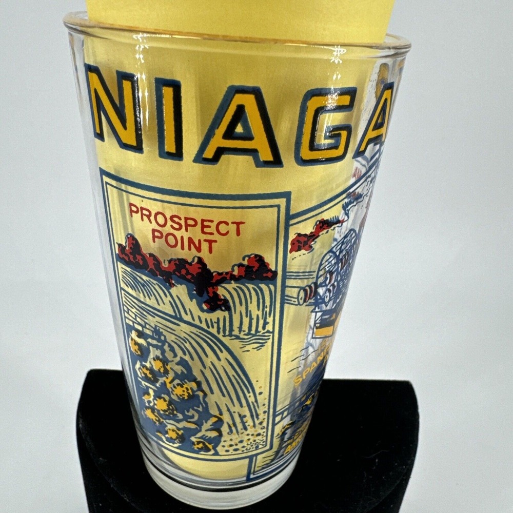 Niagra Falls Glass Tumbler Gold Rim Vintage Collectible Souvenir Collectible